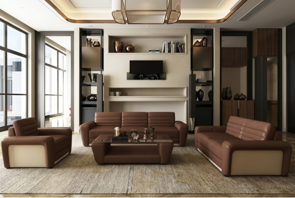 Skórzana sofa kanapa Żywy krajobraz 3+2 miejsce do siedzenia zaprojektuj nowoczesną sofę do salonu
