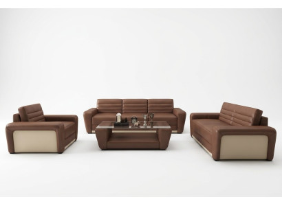 Skórzana sofa kanapa Żywy krajobraz 3+2 miejsce do siedzenia zaprojektuj nowoczesną sofę do salonu