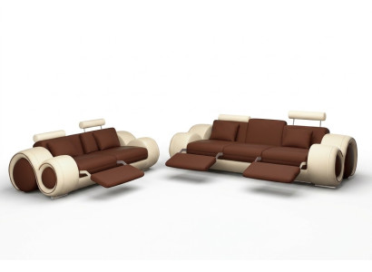 Zestaw sofowy Design Couch 3+2 Zestaw Podkładka Sofa Skóra Obcios Salon