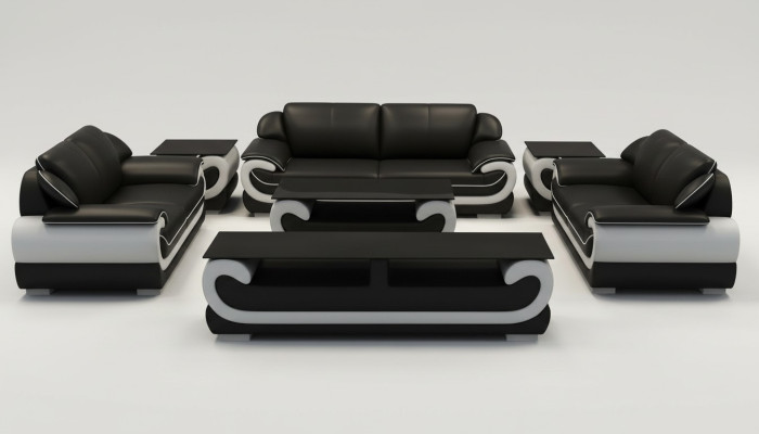 Skórzana sofa kanapa Żywy krajobraz 3+2 miejsce do siedzenia Design Modern Sofa 0615