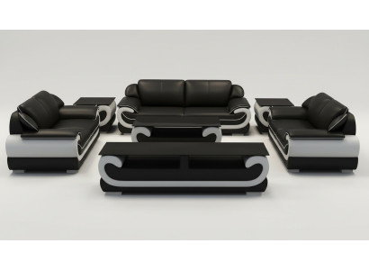 Skórzana sofa kanapa Żywy krajobraz 3+2 miejsce do siedzenia Design Modern Sofa 0615