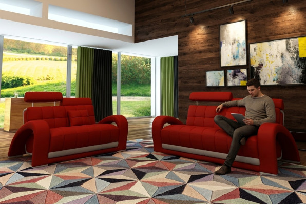 Skórzana sofa kanapa Żywy krajobraz 3+2 miejsce do siedzenia Design Modern Sofa 2232
