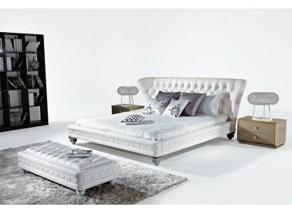 Designerskie Podwójne łóżko łóżko Skóra Chesterfield Hotel luksusowe Sypialnia