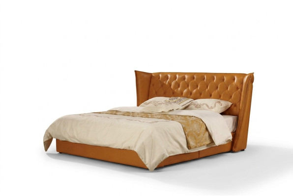 Designerskie Podwójne łóżko łóżko Skóra Chesterfield Luxury Hotel Sypialnia