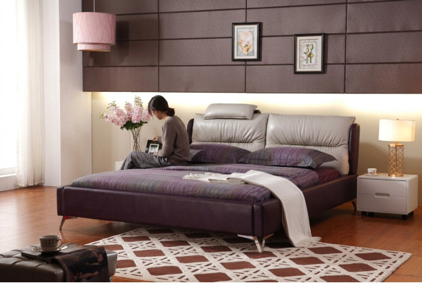 Nowoczesny luksusowy design Łóżko XXL łóżko Style Decor Hotel Double Skóra 140 160