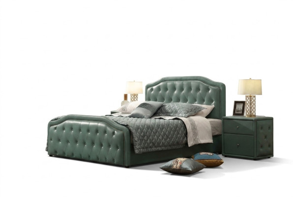 Nowoczesny design hotelu Łóżko XXL luksusowe podwójne łóżko Skóra Chesterfield 180x200cm