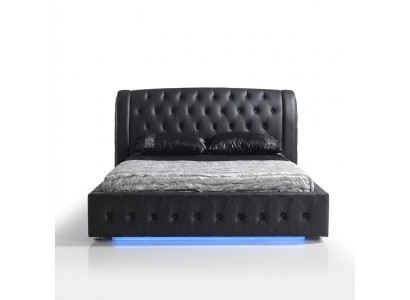 Nowoczesny hotelowy design Łóżko XXL Luksusowe podwójne łóżko Skóra Chesterfield