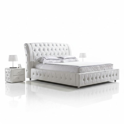 Nowoczesne łóżko hotelowe XXL Design Luksusowe podwójne łóżko Skóra Chesterfield