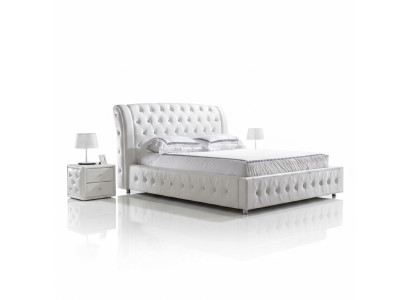 Nowoczesne łóżko hotelowe XXL Design Luksusowe podwójne łóżko Skóra Chesterfield