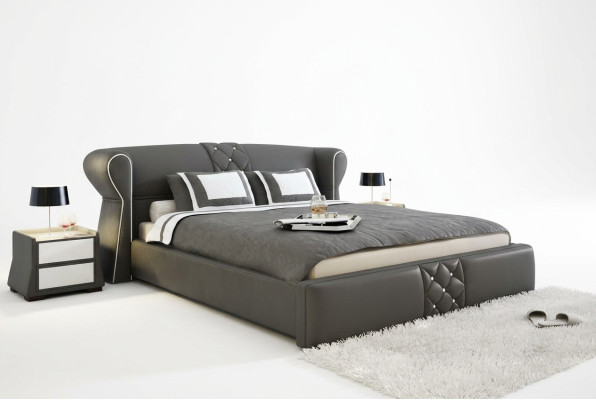 Skóra Podkładka do łóżka Hotel Classic Designer Double Marriage Sypialnia Nowość