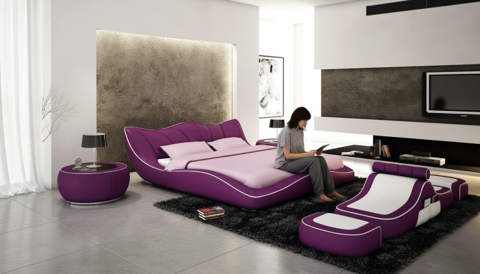 Nowoczesny Design Łóżko XXL Łóżko dekoracyjne Luksusowy Styl Dwuosobowy Hotel Skóra