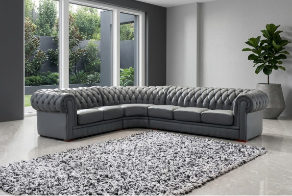 Klasyczny Chesterfield Podkładka Siedziba Narożnik Skóra Decor Ustawić Żywy krajobraz