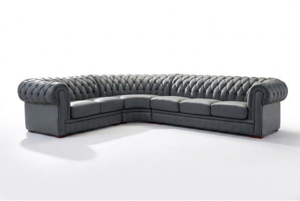 Klasyczny Chesterfield Podkładka Siedziba Narożnik Skóra Decor Ustawić Żywy krajobraz