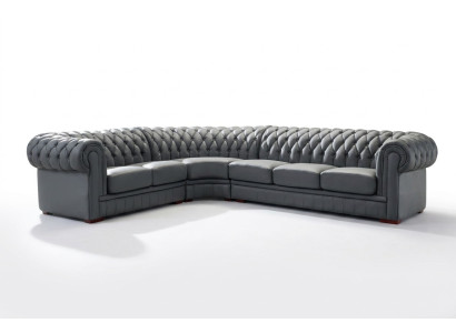 Klasyczny Chesterfield Podkładka Siedziba Narożnik Skóra Decor Ustawić Żywy krajobraz