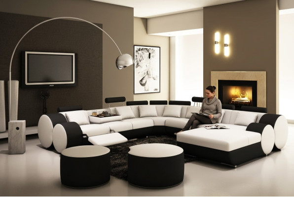 Wielofunkcyjna skórzana kanapa Siedziba Podkładka salonowa Skóra Decor Ustaw sofę