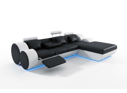 Skórzana sofa kanapa Żywy krajobraz w kształcie litery L nowoczesna sofa 3085