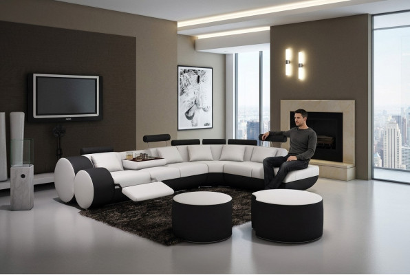 Wielofunkcyjna kanapa skórzana XXL Duża sofa Podkładka Narożnikowa kanapa Modern