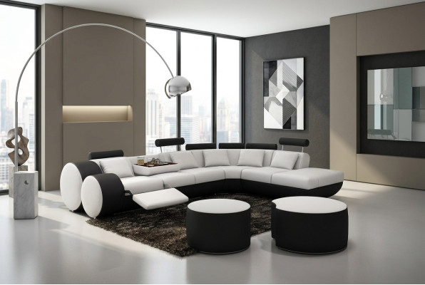 Wielofunkcyjna kanapa skórzana XXL Duża sofa Podkładka Narożnikowa kanapa Modern