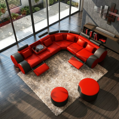 Wielofunkcyjna kanapa skórzana XXL Duża sofa Podkładka Narożnikowa kanapa Decor Modern