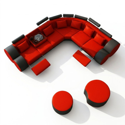 Wielofunkcyjna kanapa skórzana XXL Duża sofa Podkładka Narożnikowa kanapa Decor Modern