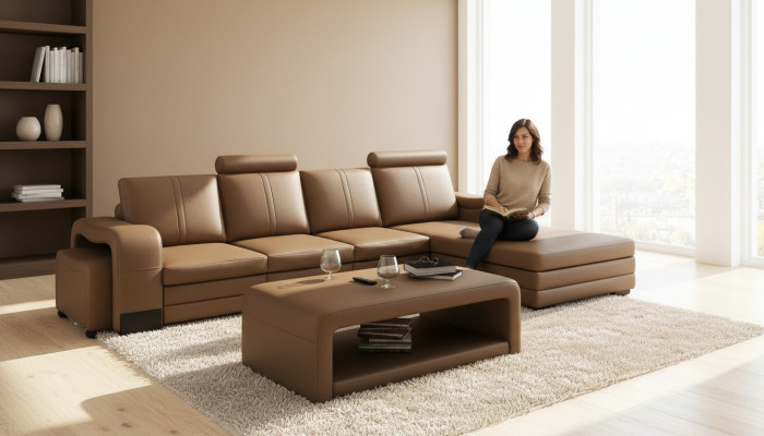 XXL Wielofunkcyjna Skórzana Kanapa Kanapa Duża Sofa Decor Podkładka Narożnikowa kanapa Modern