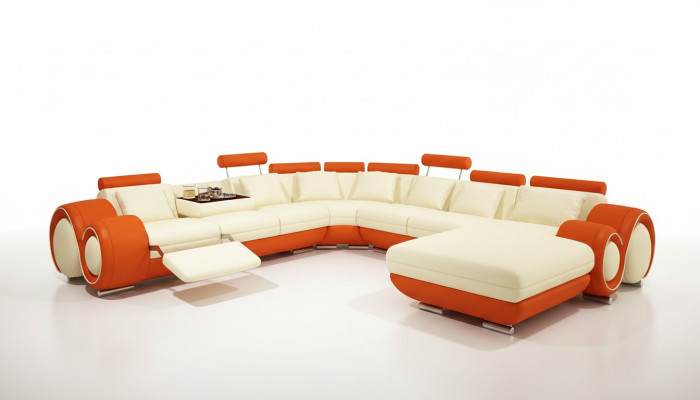 Wielofunkcyjna skórzana kanapa Sofa Podkładka Narożnikowa kanapa Modern XXL Big