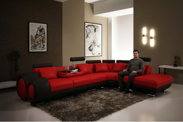 Wielofunkcyjna skórzana kanapa Siedziba Podkładka Decor Salon Skóra Ustawić Sofę