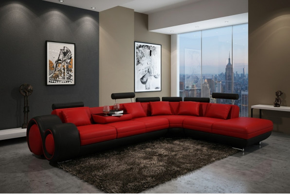 Wielofunkcyjna skórzana kanapa Siedziba Podkładka Decor Salon Skóra Ustawić Sofę