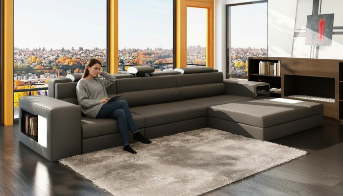 Design XXL Big Corners Podkładka Narożnik Sofa Kanapa L Kształt Skóra Sofy Ustawić