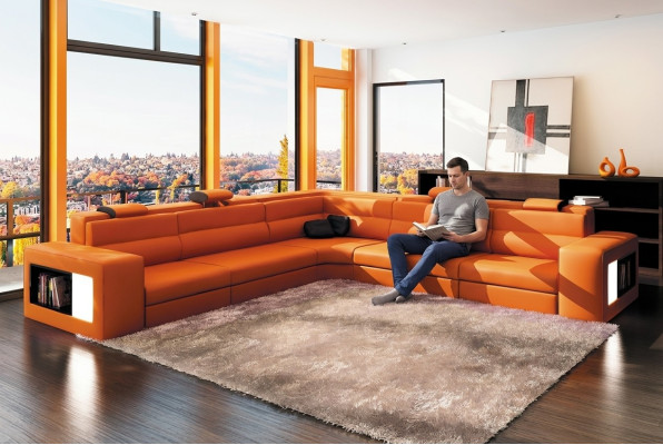 Design XXL Big Corners Podkładka Narożnik Sofa Kanapa Skóra Sofy Ustawić L Kształt