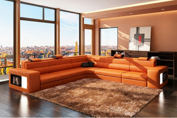 Design XXL Big Corners Podkładka Narożnik Sofa Kanapa Skóra Sofy Ustawić L Kształt