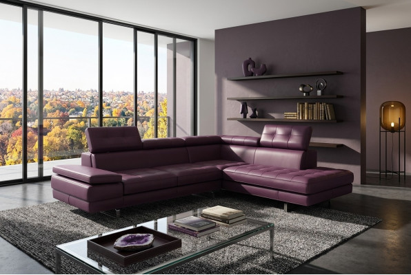 Skórzana sofa kanapa Żywy krajobraz w kształcie litery L nowoczesna sofa 5057