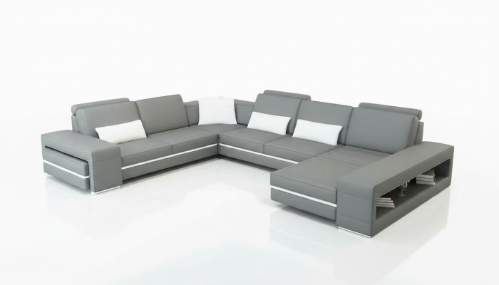 Skórzana Sofa Kanapa Żywy krajobraz Kształt U Design Nowoczesna Sofa Narożnik Decor Sofy