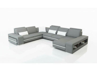 Skórzana Sofa Kanapa Żywy krajobraz Kształt U Design Nowoczesna Sofa Narożnik Decor Sofy