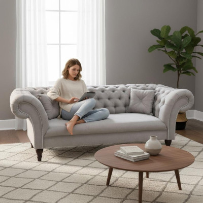 Designerska Sofa Chesterfield Podkładka Couch Big XXL 235cm Sofy Kanapy