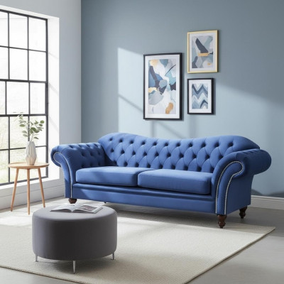 Chesterfield Sofa SHEFFIELD 3 miejsce do siedzenia z funkcją łóżka Couch Sofy Kanapy Nowość
