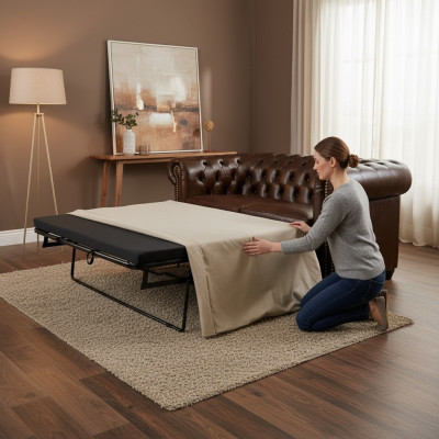 Chesterfield Sofa York 2 miejsce do siedzenia z funkcją łóżka Couch Podkładka Sofy Kanapy Nowość