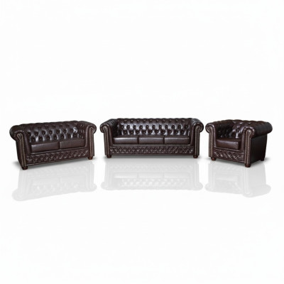 Sofa skórzana Chesterfield Zestaw sofowy Sofa Kanapa Podkładka Siedziba Sofy Obcios Nowość