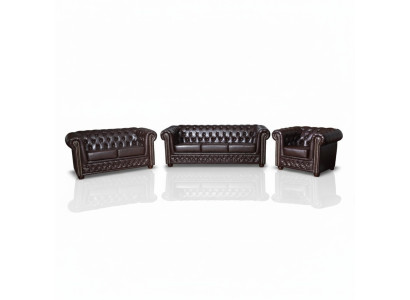 Sofa skórzana Chesterfield Zestaw sofowy Sofa Kanapa Podkładka Siedziba Sofy Obcios Nowość