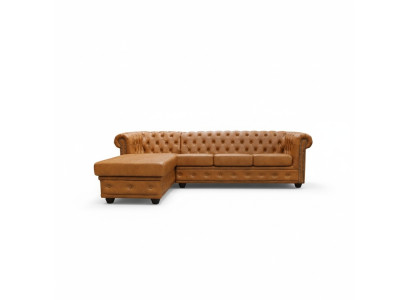 Sofa skórzana Chesterfield Sofa Narożnikowa kanapa Skóra Sofa Ustawić Podkładkę Narożnik Sofy