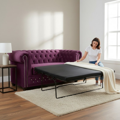 Chesterfield York Blink z funkcją łóżka włókienniczego Couch Podkładka Sofy Couches New
