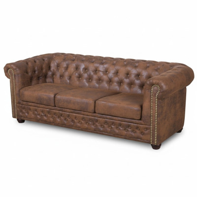 Chesterfield York Gobi 3 miejsce do siedzenia Skóra Kanapa Podkładka Sofy Kanapy Nowe