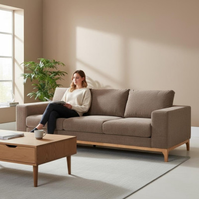 Sofa 3 miejsce do siedzenia Kanapa Podkładka Sofy Kanapy Projekt salonu Włókienniczy Materiał Nowy