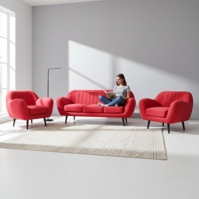 Zestaw sofowy 3+2+1 Kanapa Podkładka Sofy Kanapy Salon Design Chesterfield