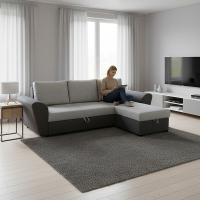 Design Narożnikowa kanapa Sofa Funkcja łóżka Alina Couch Podkładka Siedziba Narożnik Sofy Nowość