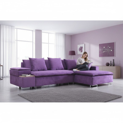 Design Narożnikowa kanapa Sofa w kształcie litery L Funkcja łóżka Couch Podkładka Siedziba Narożnik Sofy Włókiennicze Nowość