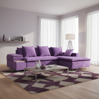 Design Narożnikowa kanapa Sofa w kształcie litery L Funkcja łóżka Couch Podkładka Siedziba Narożnik Sofy Włókiennicze Nowość
