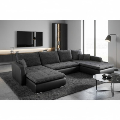 Design Narożnikowa kanapa Sofa Elena Funkcja łóżka Couch Podkładka Siedziba Narożnik Sofy XXL Nowość