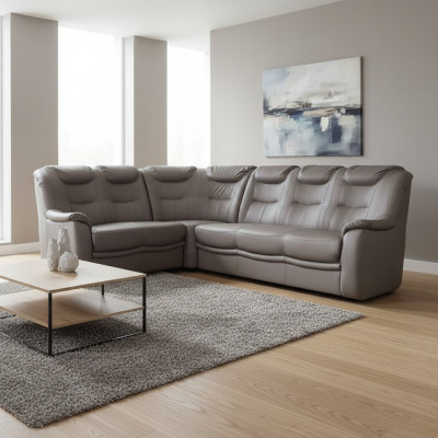 Design Narożnikowa kanapa Sofa Kassel Skóra Couch Podkładka Siedziba Narożnik Sofy Żywy krajobraz New