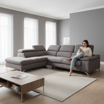 Design Narożnikowa kanapa Sofa Funkcja łóżka Sofa Podkładka Siedziba Narożnik Sofy Kanapy New Reno